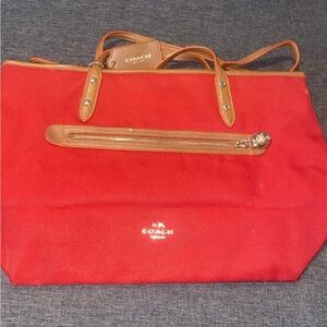 Coach Red Tote Bag